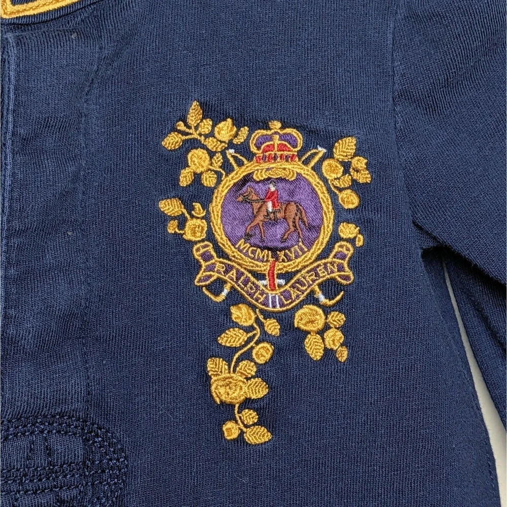Ralph Lauren Polo Bedford Riding School Collared Ruffle Dress Size 18 Months